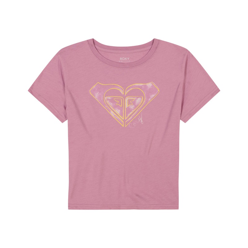 Roxy Girls Logo Tee-Mauve Orchid Heather