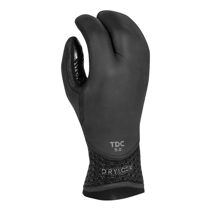 Xcel Drylock Texture Skin 3 Finger 5mm Gloves-Black