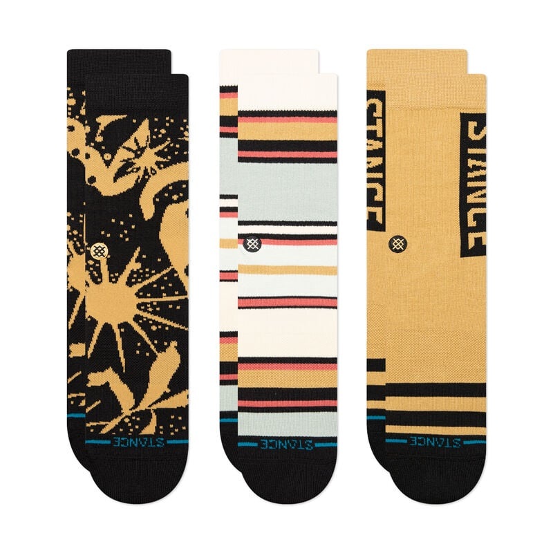 Stance Dunes 3 Pack Socks-Black Brown
