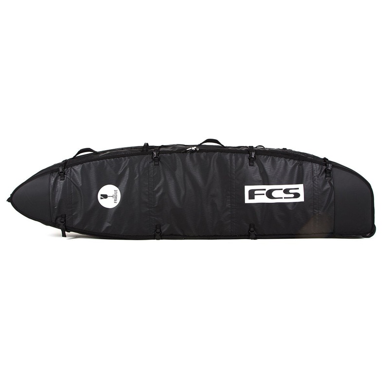 FCS Travel 3 Wheelie Fun Board Bag-Black/Grey-7’0″