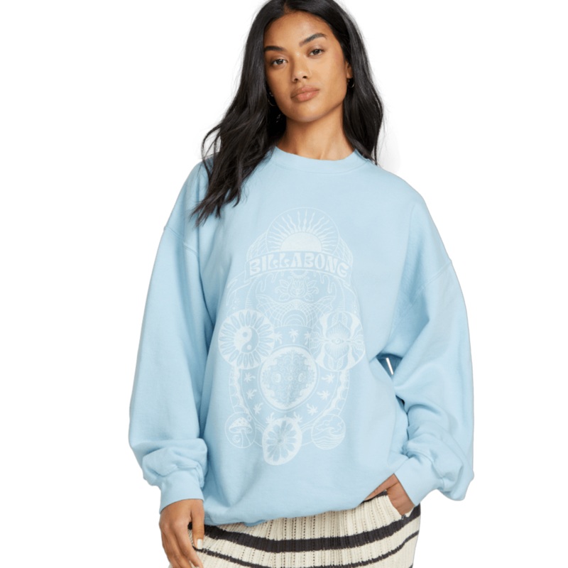 Billabong Ride In Crew Sweatshirt-Washed Chambray