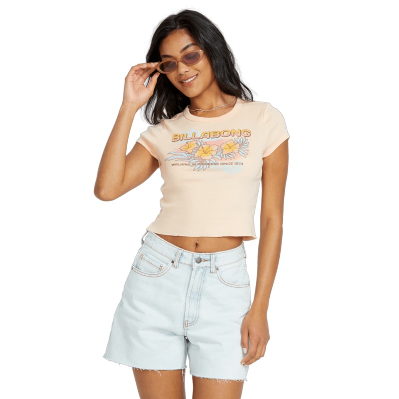 Billabong When The Night Tee-Soft Peach
