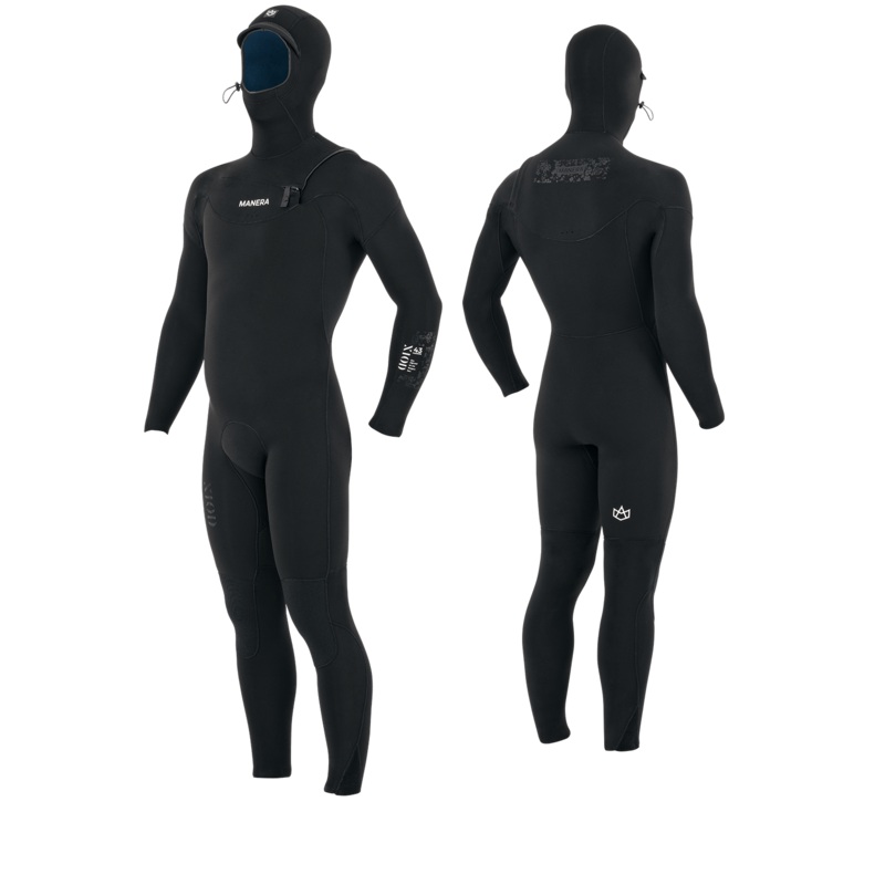 Manera X10D Hooded 4/3 FZ Wetsuit-Black