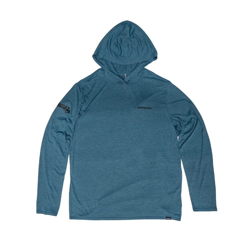 Patagonia x REAL Cap Cool Daily Hooded L/S Shirt-Utility Blue X-Dye