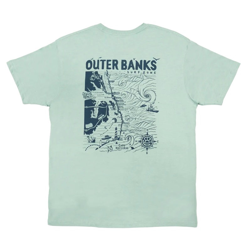 REAL Outer Banks Map Tee-Seafoam