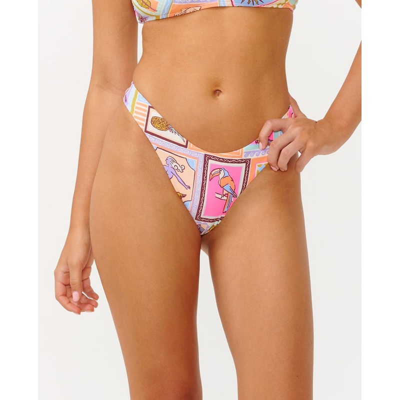 Rip Curl Beach Party High Leg Cheeky Bottom-Multico