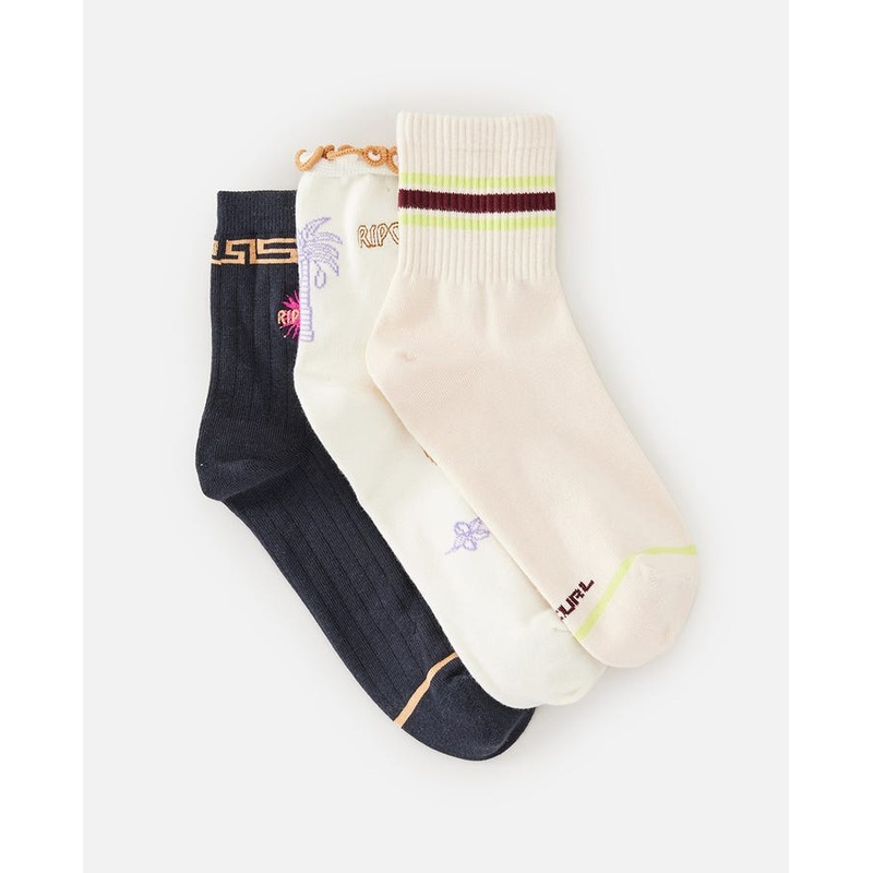 Rip Curl Mixed 3-Pk Socks-Multico