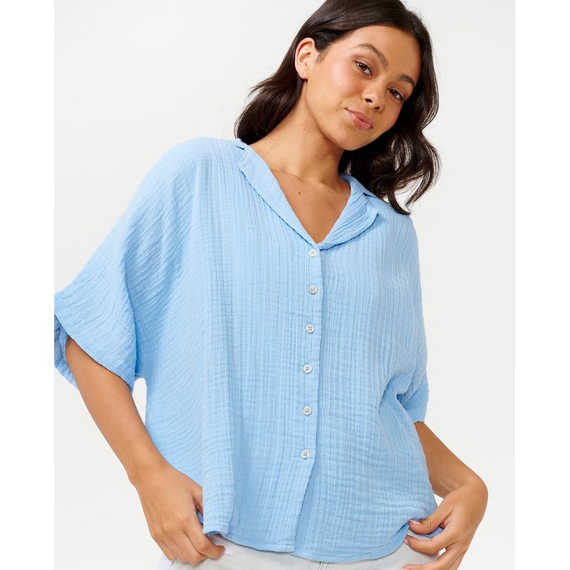 Rip Curl Premium Surf S/S Shirt-Mid Blue