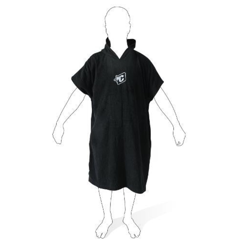 Creatures Surf Changing Poncho-Black