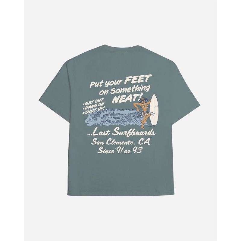 Lost Neat Boxy Tee-Stormy Blue