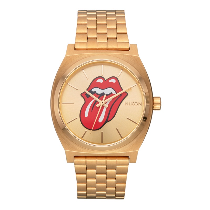 Nixon Rolling Stones Time Teller Watch-Gold/Gold
