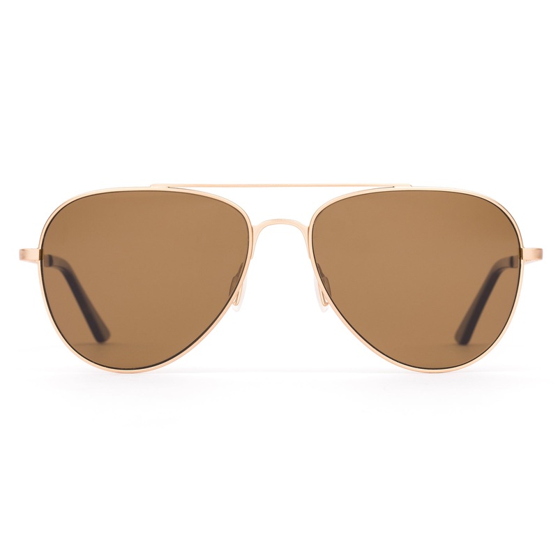 Otis Zeppelin Sunglasses-Brushed Gold/Brown Polar