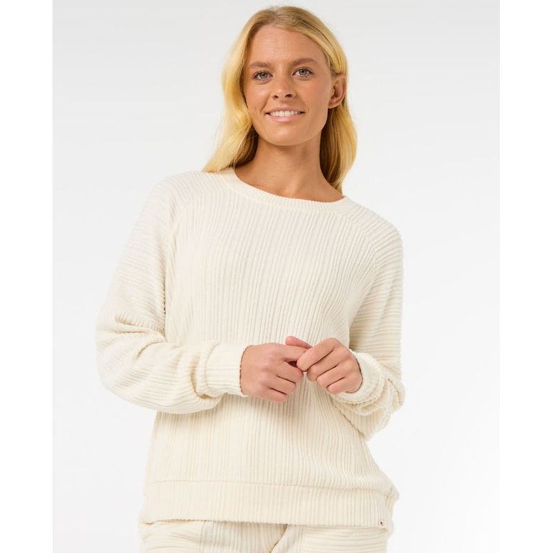 Rip Curl Cosy Raglan Crew Sweatshirt-Off White
