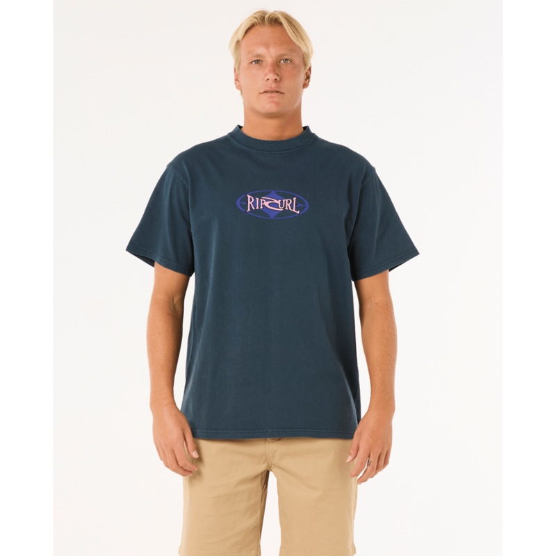 Rip Curl Heritage Oval Tee-Dark Navy