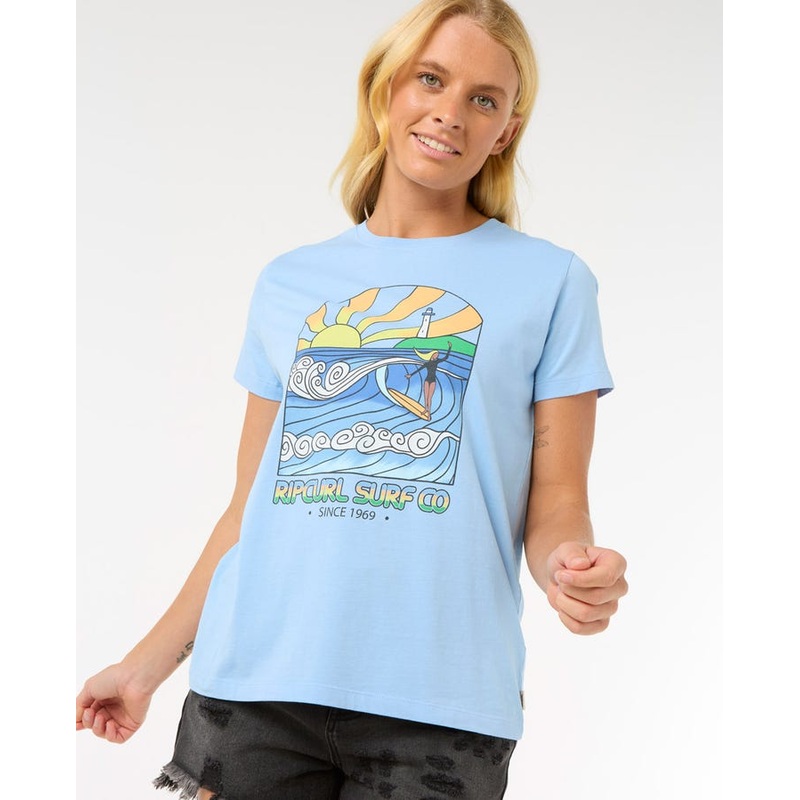 Rip Curl Stringers Standard Tee-Mid Blue