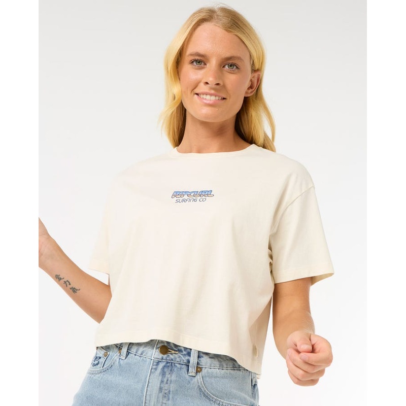Rip Curl Sun & Sea Crop Tee-Bone