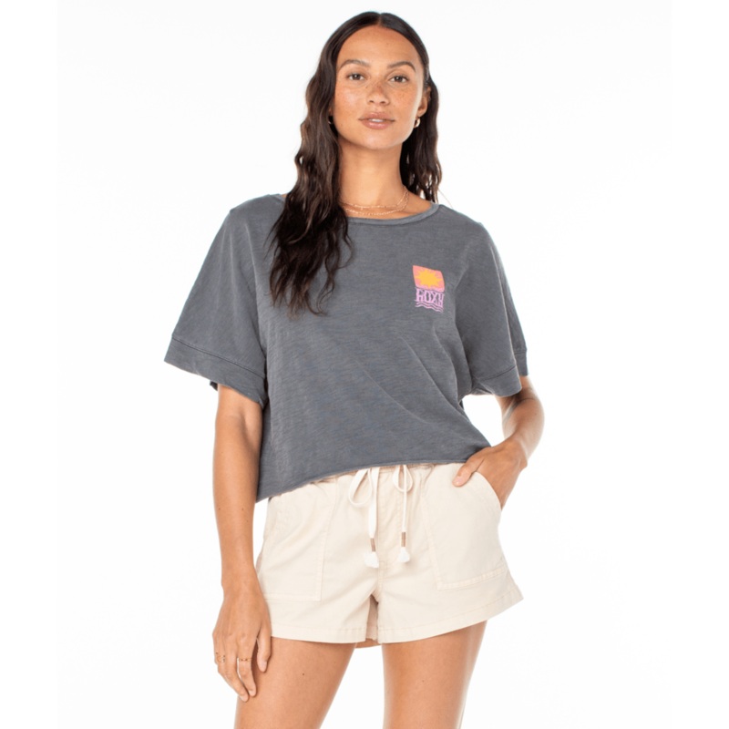 Roxy Sun Stamps Tee-Phantom