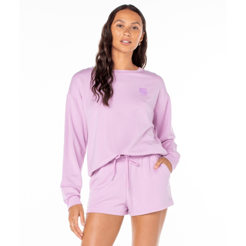 Roxy Surfing By Moonlight Sweatshirt-Orchid Bouquet