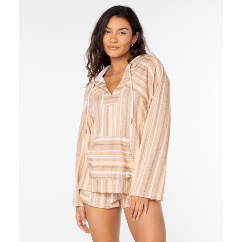 Roxy Wild And Free Sweatshirt-Chipmunk Saltwater Stripe