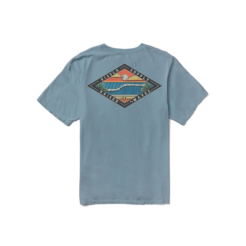 Vissla Wave Chasers Premium Organic Tee-Chambray