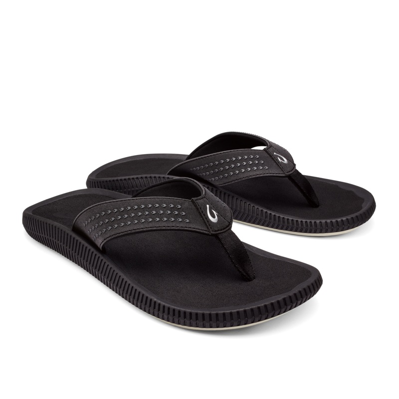 Olukai Ulele Sandal-Black/Black