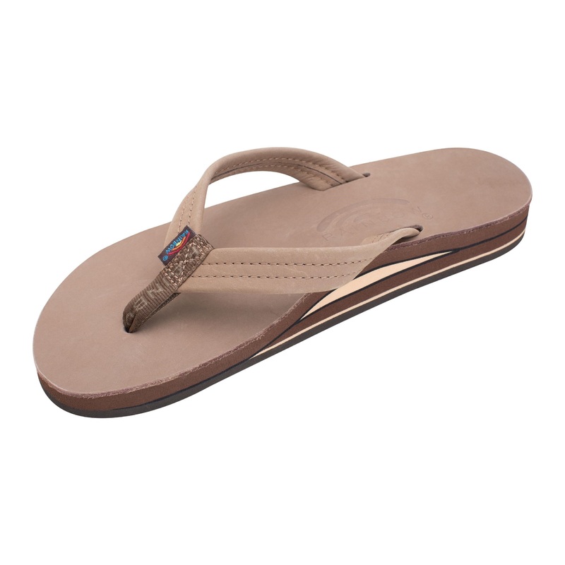Rainbow Double Layer Leather 3/4″ Sandal-Dark Brown