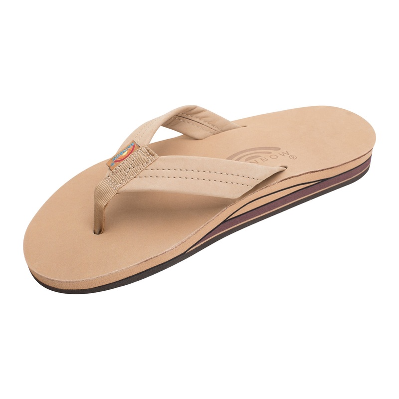 Rainbow Double Layer Leather Sandal-Sierra Brown