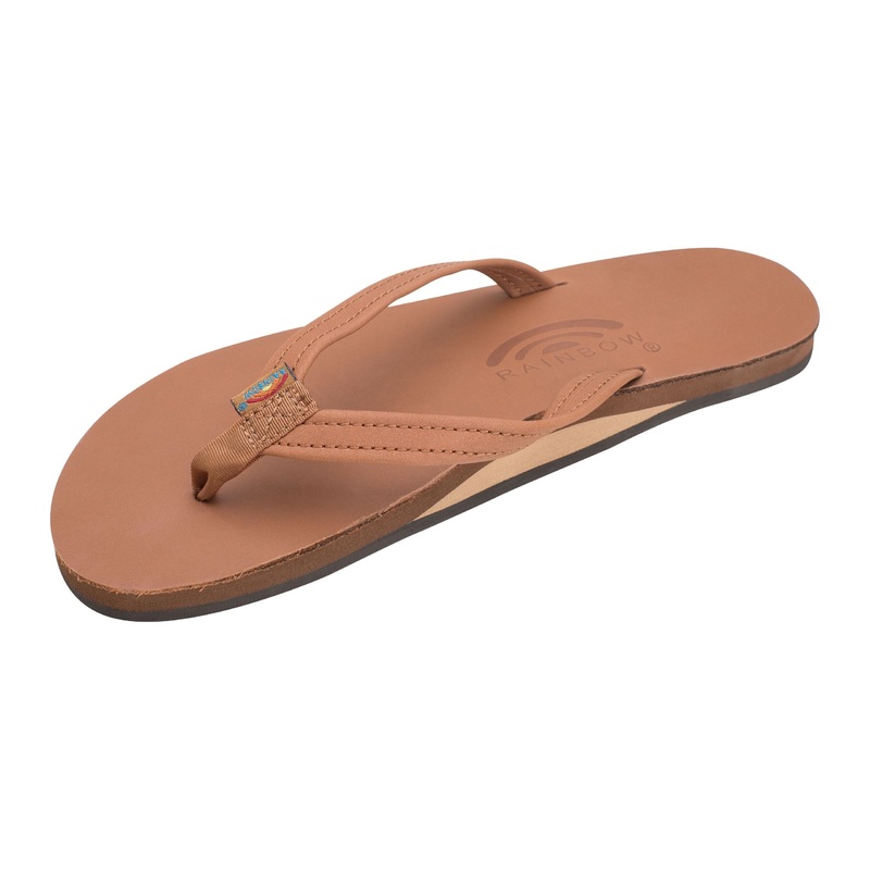 Rainbow Single Layer Leather Narrow Sandal-Classic Tan