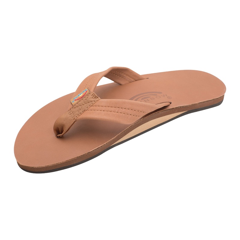 Rainbow Single Layer Leather Sandal-Classic Tan Brown