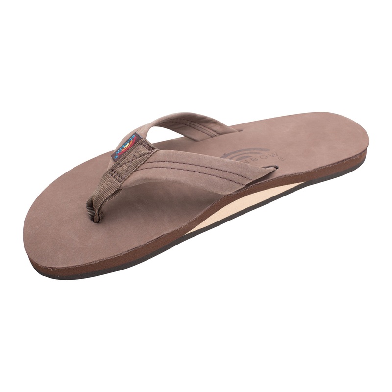 Rainbow Single Layer Leather Sandal-Expresso