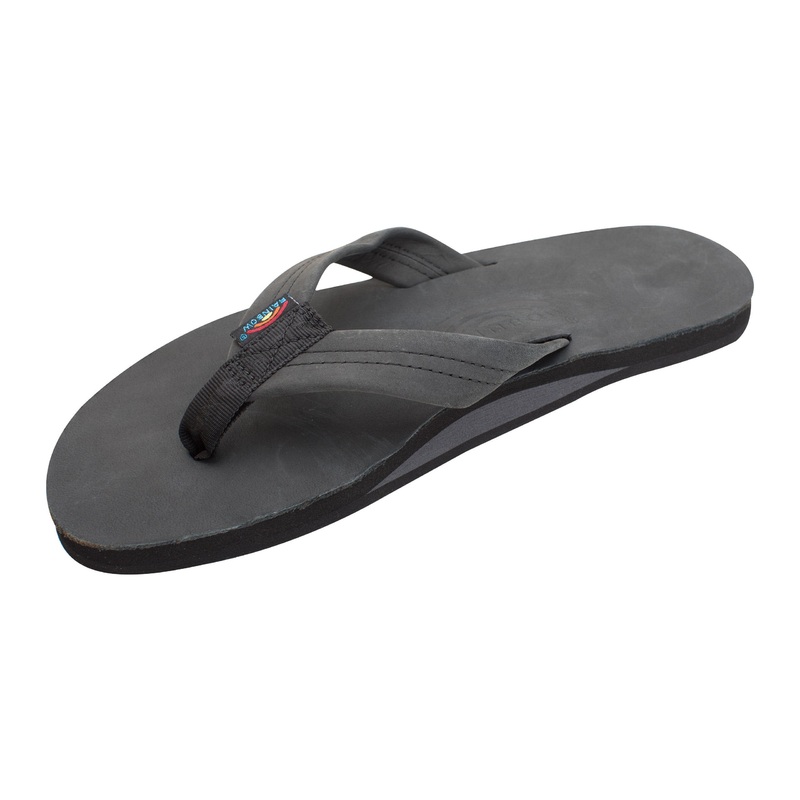 Rainbow Single Layer Leather Sandal-Premier Black