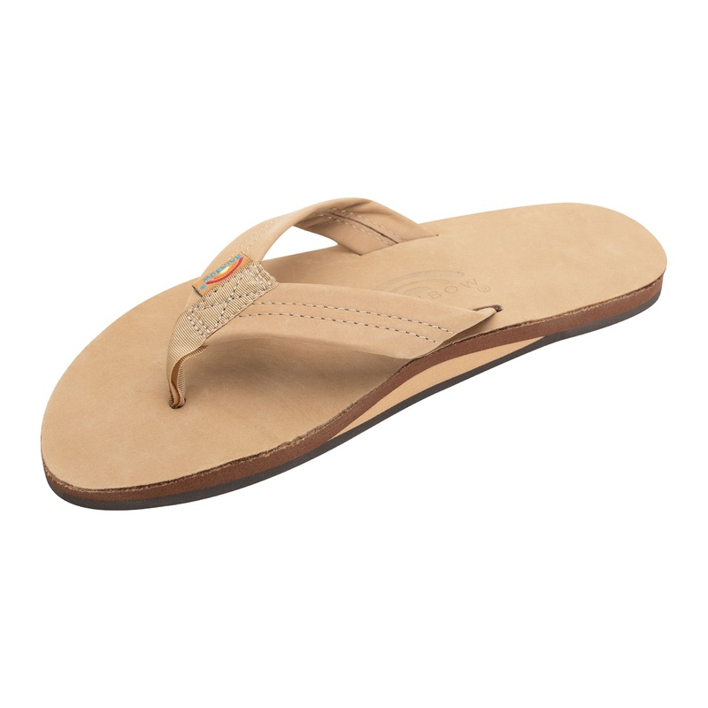 Rainbow Single Layer Leather Sandal-Sierra Brown