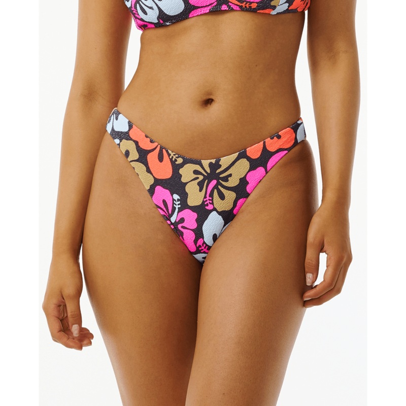 Rip Curl Hibiscus Heat Hi Cut Cheeky Bottom-Multi