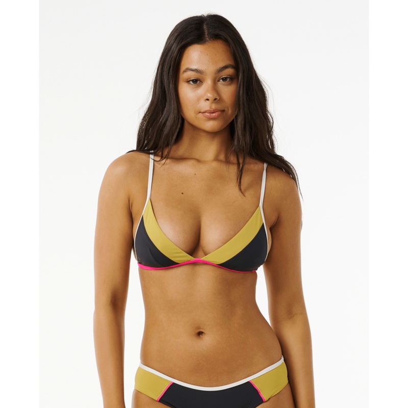 Rip Curl Hibiscus Heat Splice Tri Top-Washed Black