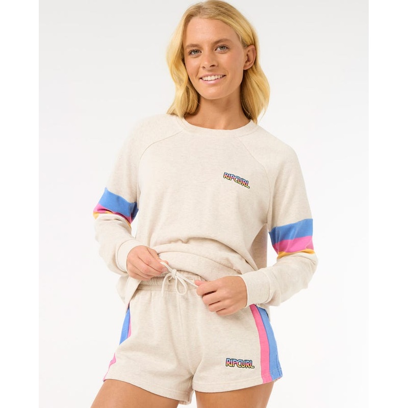 Rip Curl Las Dalias Colorblock Shorts-Oatmeal Marle