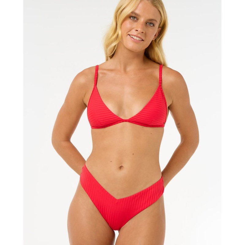 Rip Curl Premium Surf Fixed Tri Top-Hibiscus Red