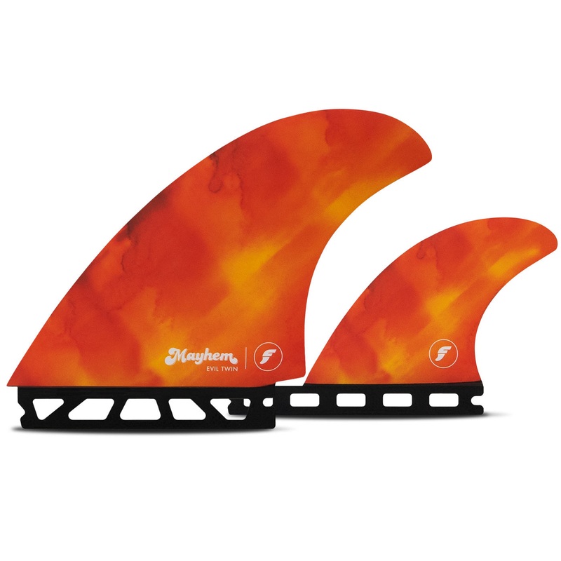 Futures Mayhem Evil Twin +1 Fin Set-Red/Orange-Medium