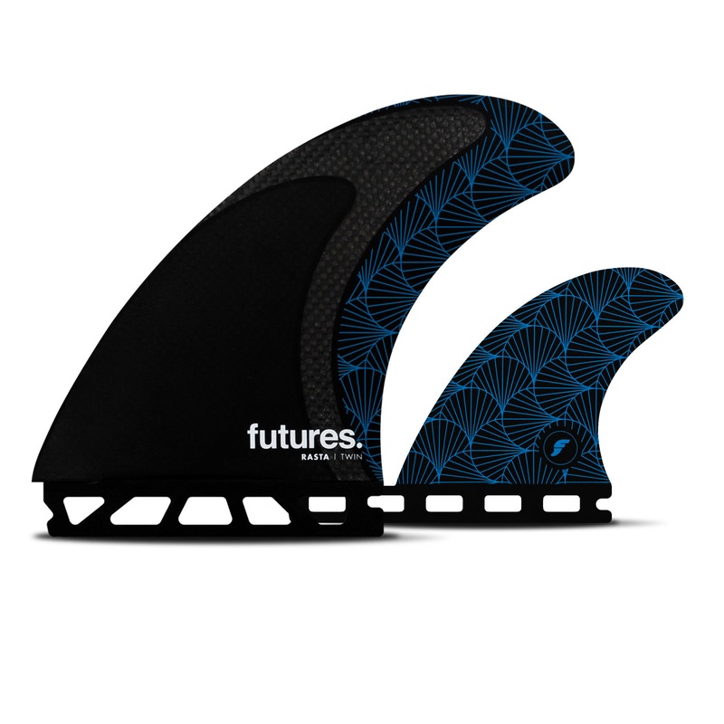 Futures Rasta Twin +1 Twin Fin Set-Black/Blue