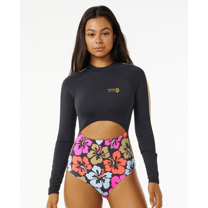Rip Curl Hibiscus Heat Plice L/S One Piece-Multi