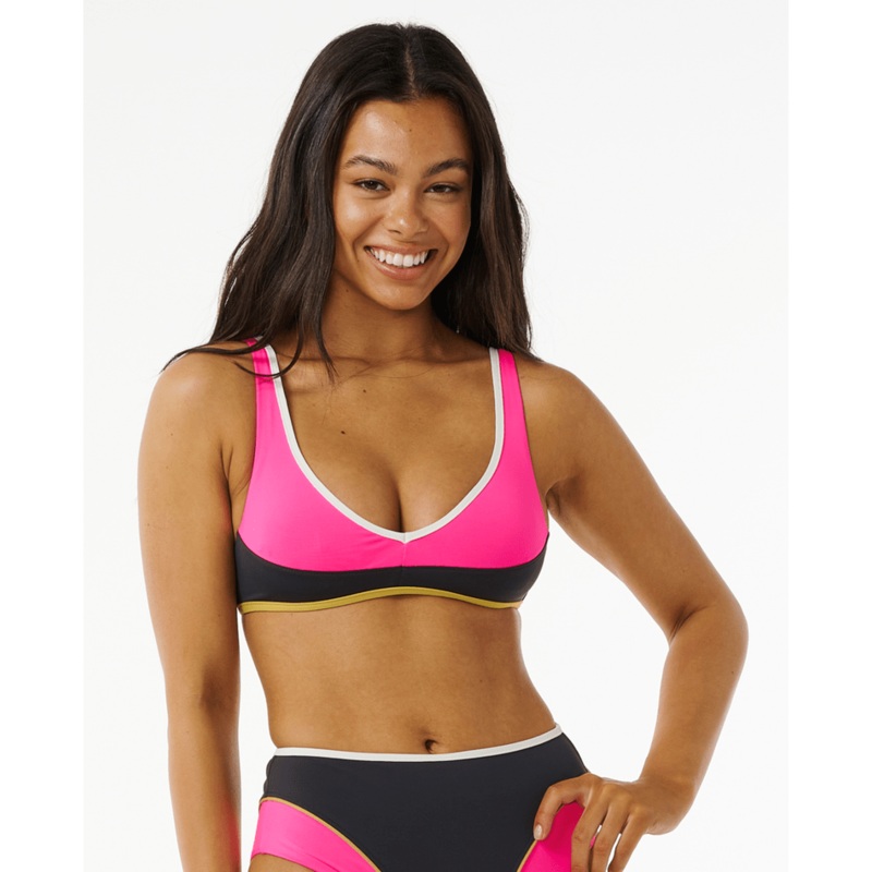 Rip Curl Hibiscus Heat Splice Crop Top-Washed Black