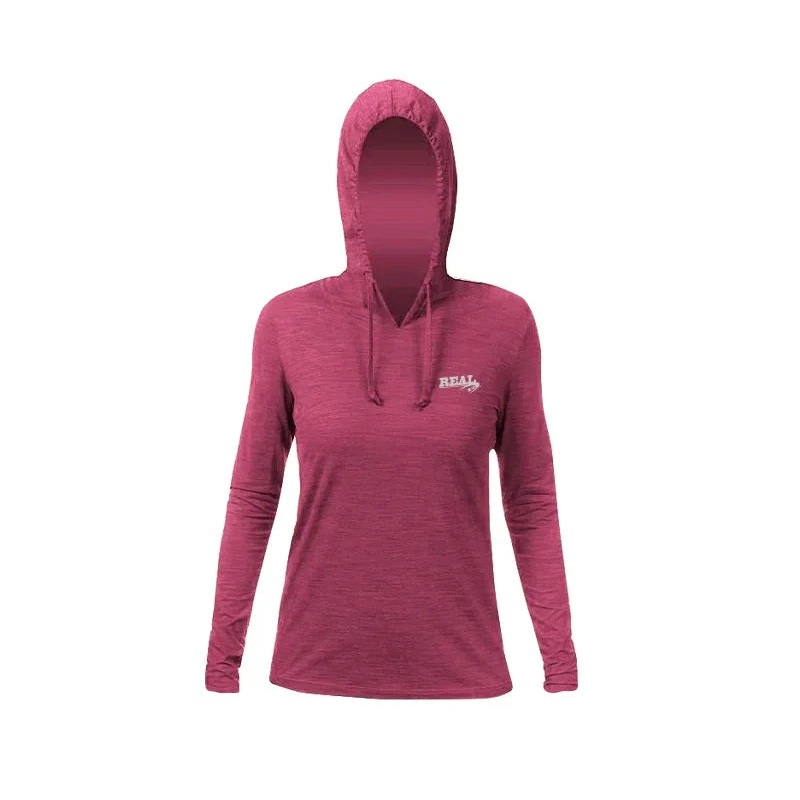 Anetik Wmn’s Breeze Tech Hooded Sun Shirt-Cab Heathered