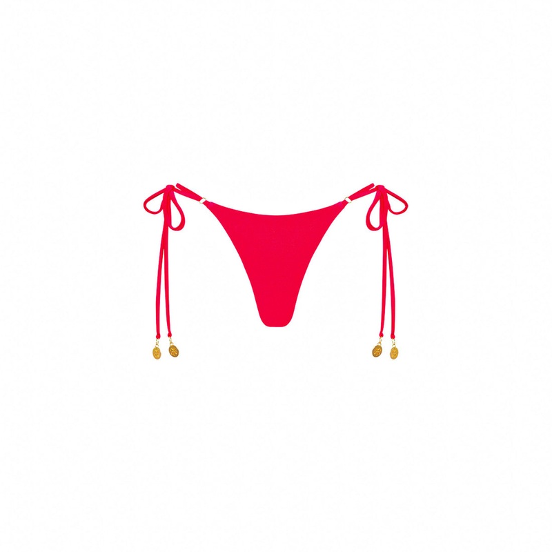 Kulani Kinis Thong Tie Side Bottom-Neon Rose Shimmer