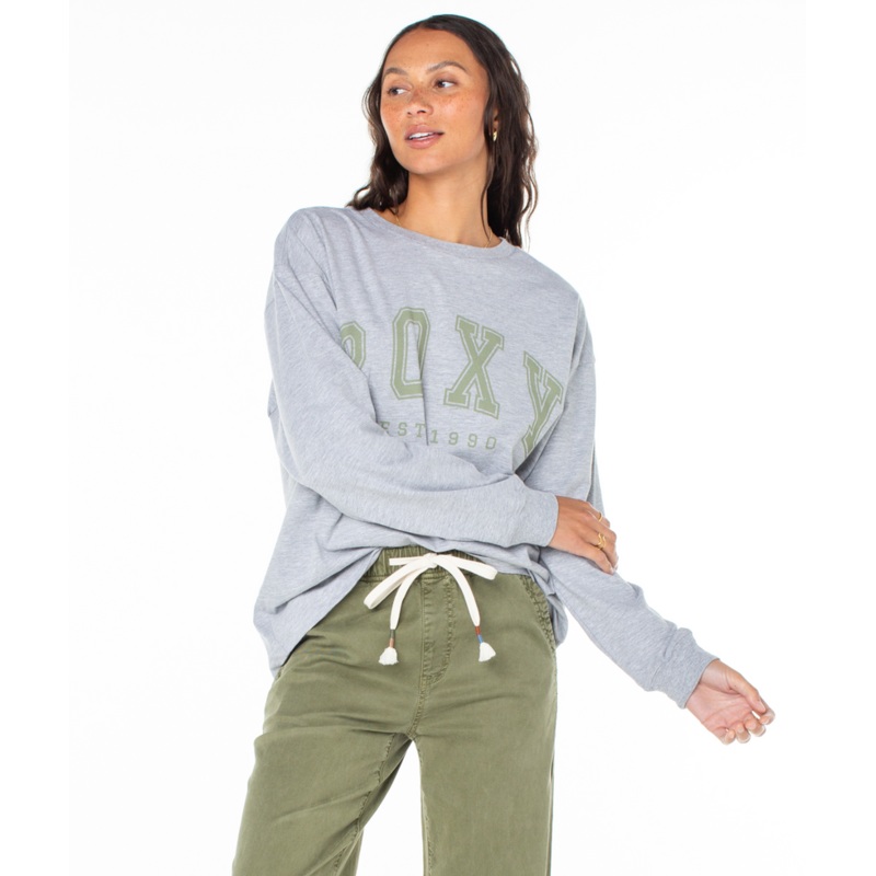 Roxy Collegiate Arch Sweatshirt-Heritage Heather