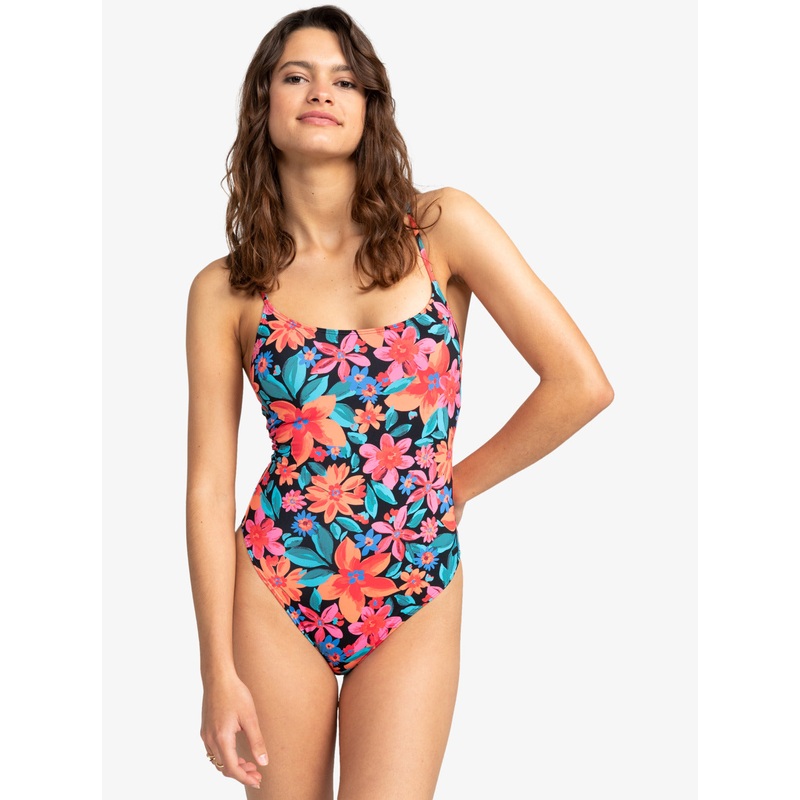 Roxy PT Beach Classics One Piece-Anthracite Floral Fiesta Big