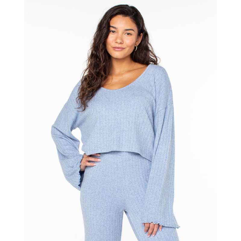 Roxy Sandy Coast L/S Shirt-Infinity Blue