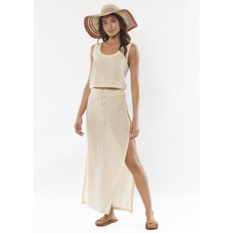 Amuse Gold Flower Skirt-Seashell