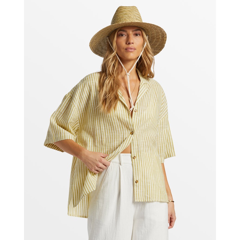 Billabong Beach Side Cotton Shirt-Moss Joy
