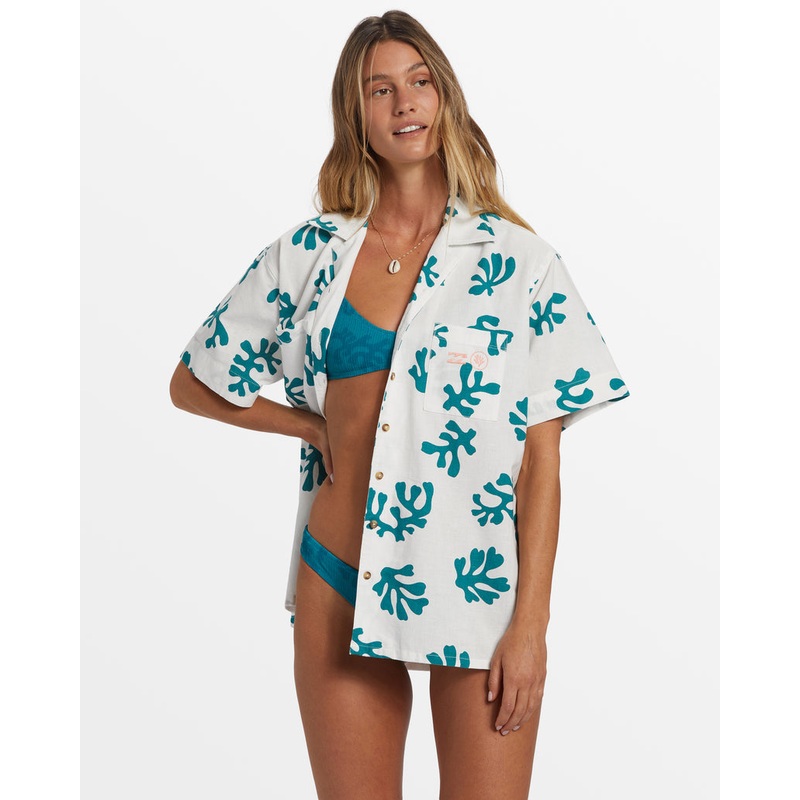 Billabong Campy Coral Shirt-Salt Crystal