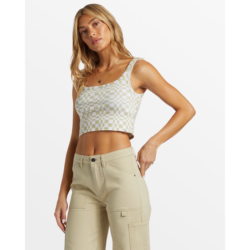 Billabong Sun Goddess Printed Tank-Light Avocado