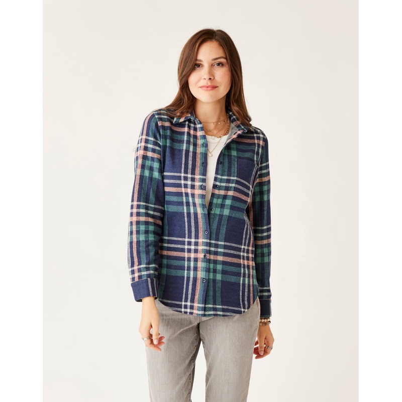 Carve Designs Fairbanks Supersoft L/S Shirt-Navy Multiplaid